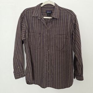 Patagonia Flannel 100% Organic Cotton Plaid Button Down Shirt Women's Size M